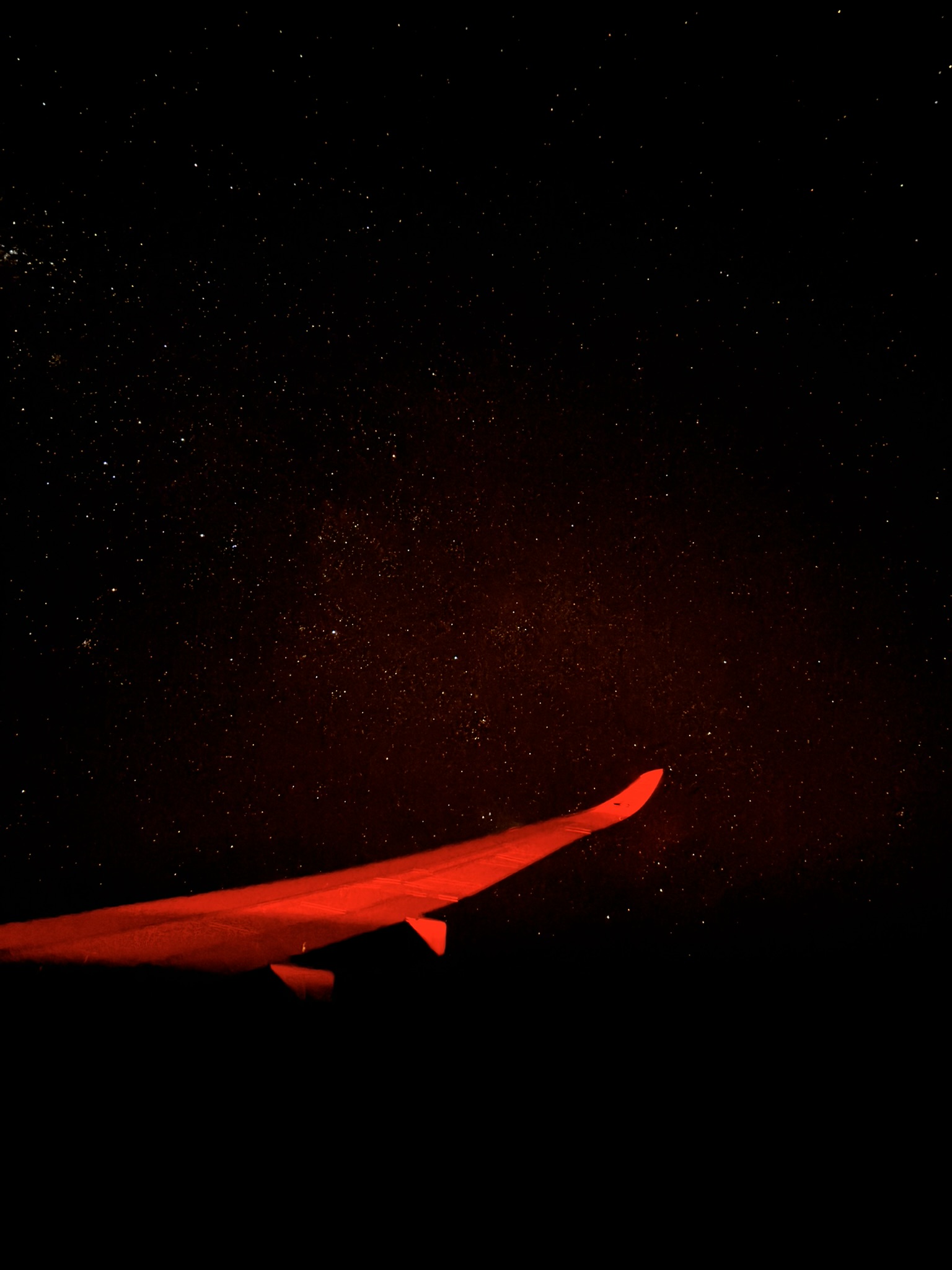 Night Sky Photo from Airplane Window